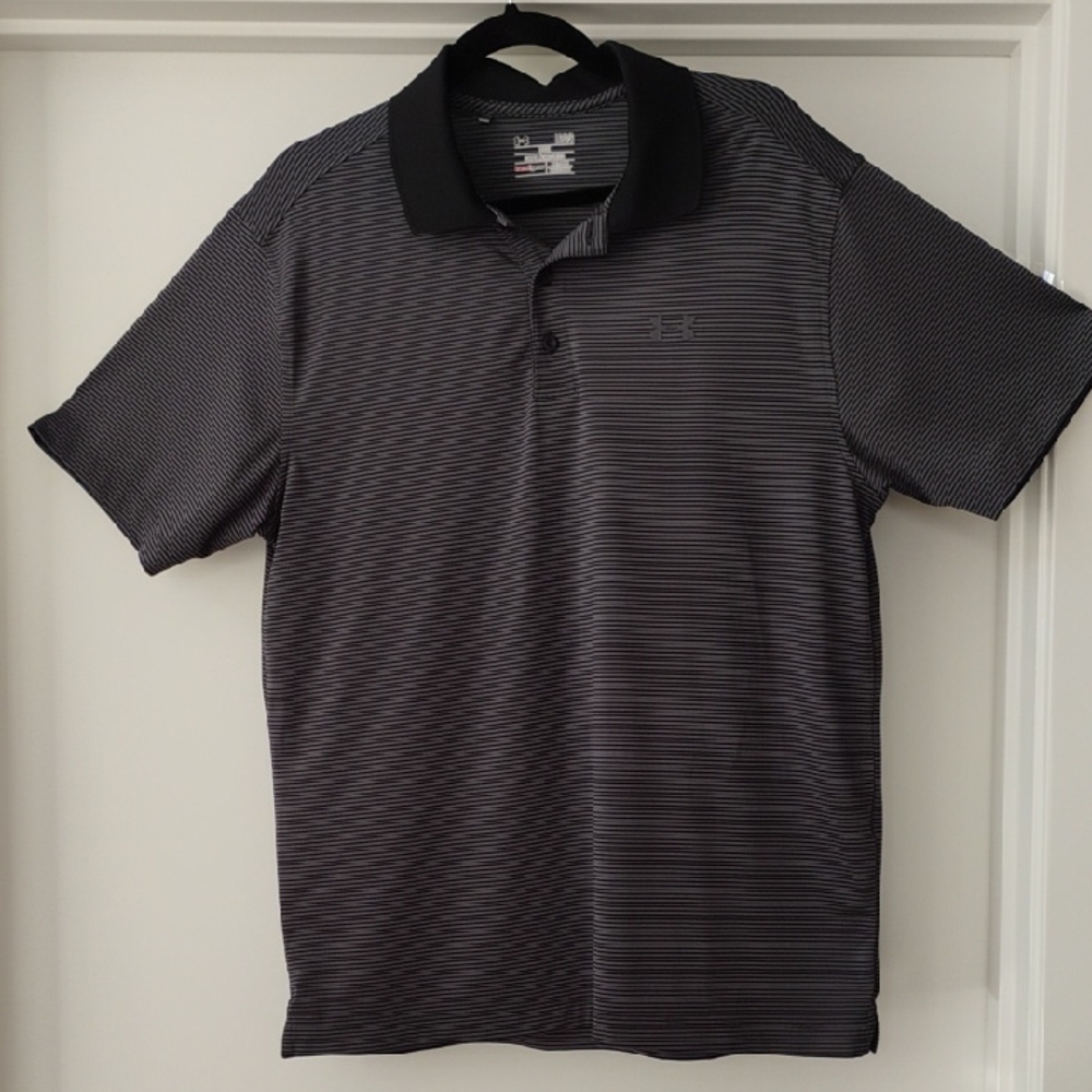 LG Men's Striped Black Polo Golf Shirt